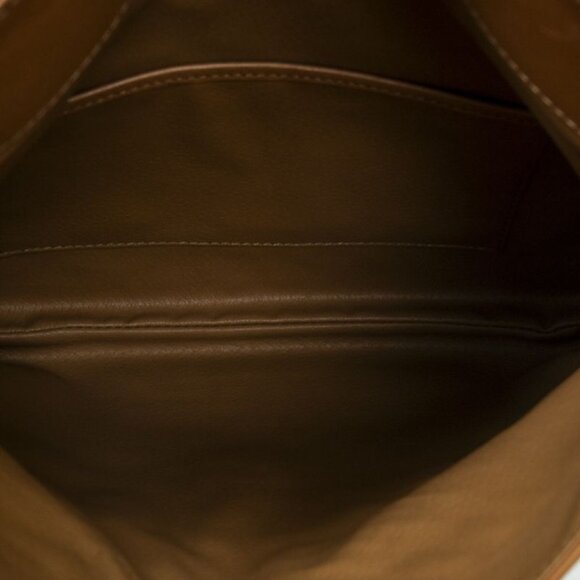 Celine Vintage Fold Over Clutch Brown Macadam Canvas AB - Picture 3 of 4